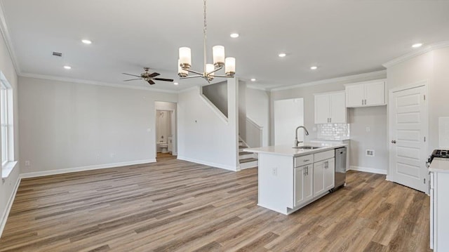 109 Creekridge St, Headland, AL 36345 - kitchen with stainless steel dishwasher, ornamental molding, and recessed lighting
