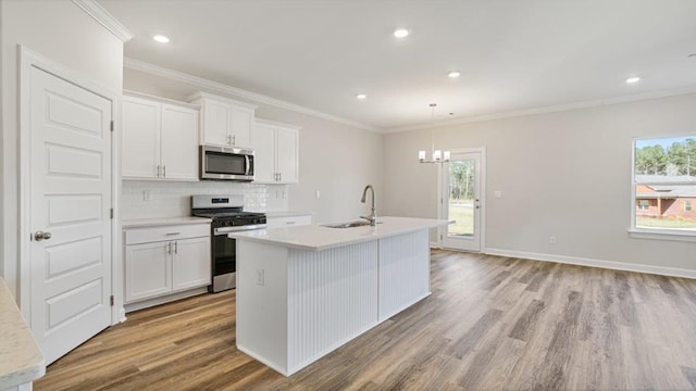 109 Creekridge St, Headland, AL 36345 - kitchen with a sink, light wood-style flooring, a healthy amount of sunlight, and appliances with stainless steel finishes