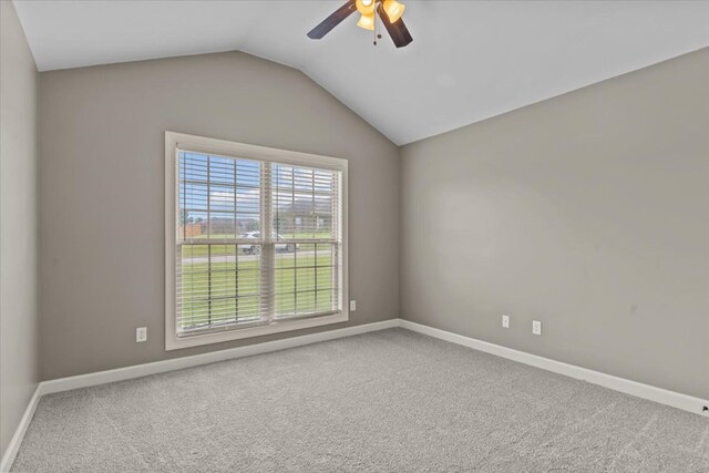 102 Tumbleweed Dr, Enterprise, AL 36330 - unfurnished room featuring a ceiling fan, carpet flooring, and lofted ceiling