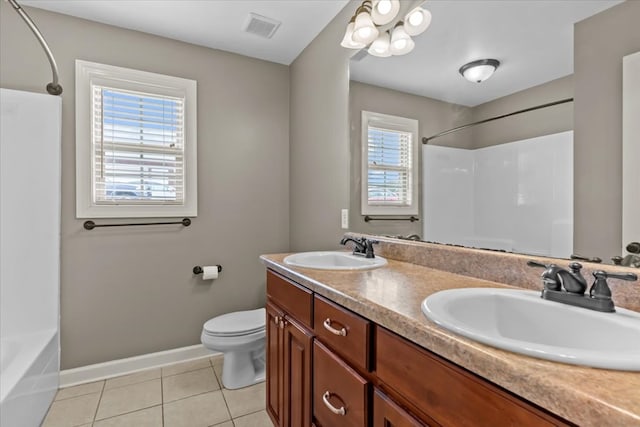 102 Tumbleweed Dr, Enterprise, AL 36330 - bathroom featuring tile patterned flooring, double vanity, and  shower combination