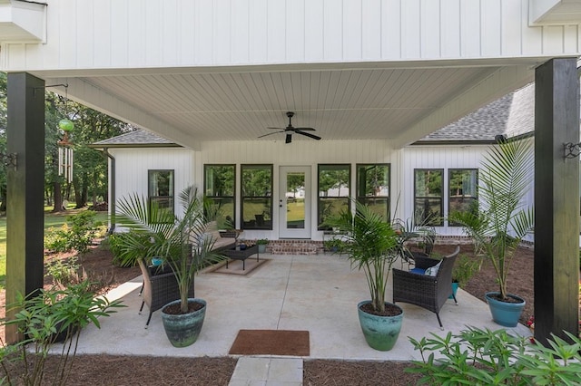 3155 Eddins Rd, Dothan, AL 36301 - view of patio / terrace with french doors and ceiling fan