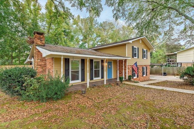 view of split level home