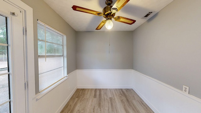 806 County Road 23, Skipperville, AL 36374 - spare room with light wood-style flooring and a ceiling fan