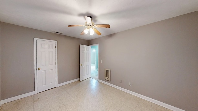 806 County Road 23, Skipperville, AL 36374 - unfurnished bedroom featuring light flooring, ceiling fan, and heating unit