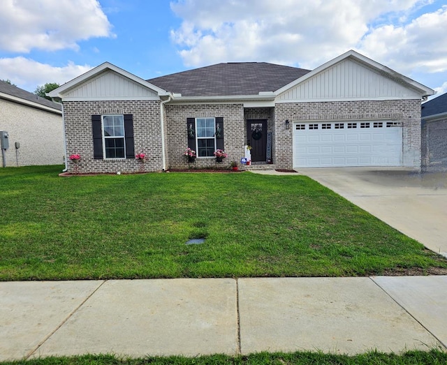 526 Ridgeland Rd, Dothan, AL 36301 - ranch-style house featuring brick siding, an attached garage, a front lawn, and concrete driveway