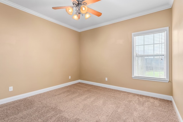 2045 Holland Rd, Newton, AL 36352 - empty room with carpet floors, baseboards, a ceiling fan, plenty of natural light, and crown molding
