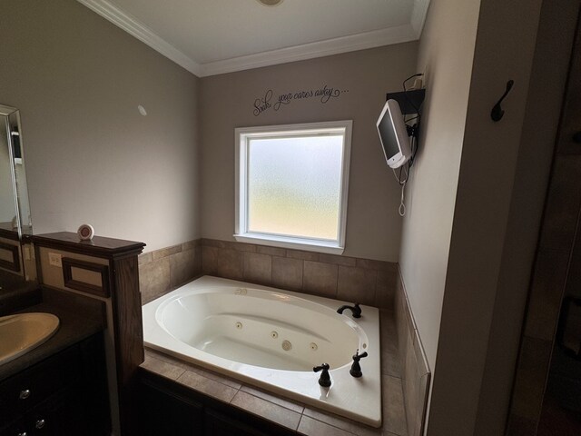2103 Holland Rd, Newton, AL 36352 - full bath with a tub with jets, vanity, and crown molding
