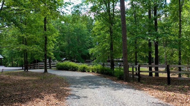 view of community with fence