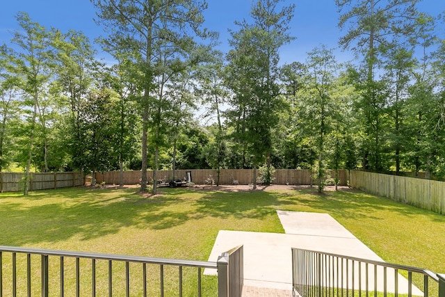 606 Billings Trl, Dothan, AL 36305 - view of yard featuring a patio area and view of wooded area