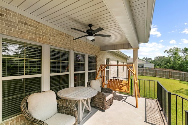 606 Billings Trl, Dothan, AL 36305 - view of patio / terrace with a ceiling fan