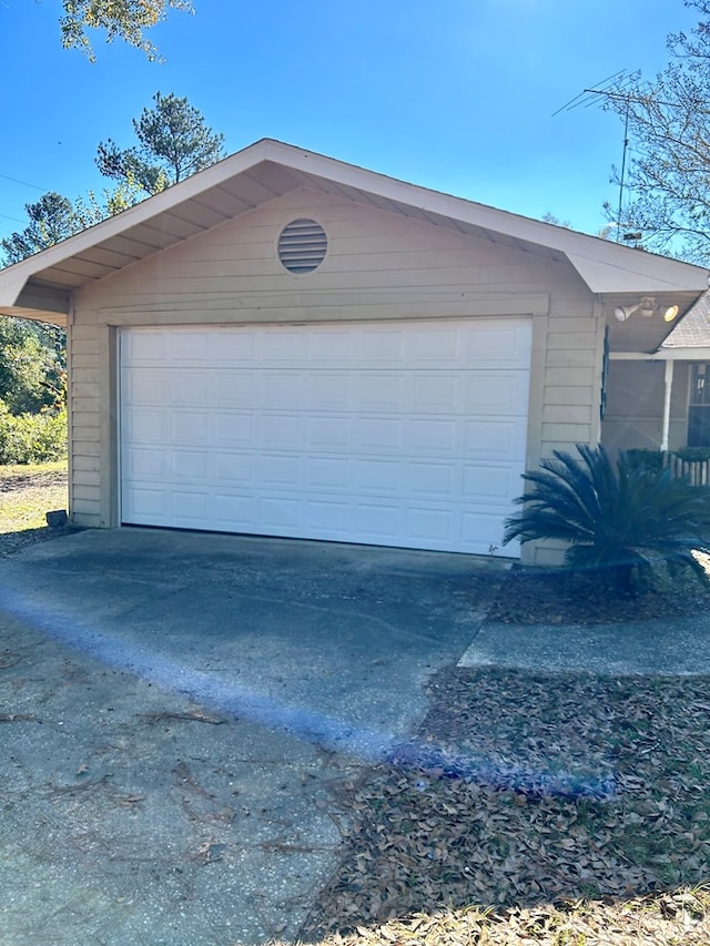 view of garage