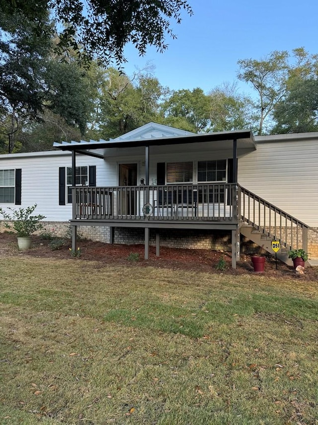 back of house featuring a yard