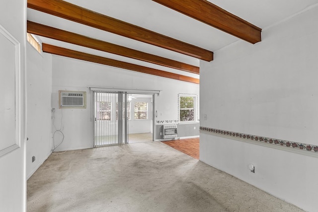 1104 Valley Forge Rd, Dothan, AL 36301 - unfurnished living room featuring carpet, a wall unit AC, and heating unit