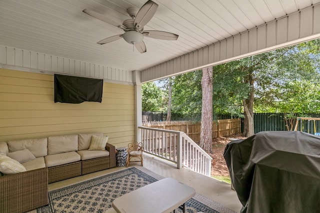 538 Orchard, Dothan, AL 36305 - sunroom / solarium featuring outdoor lounge area and ceiling fan