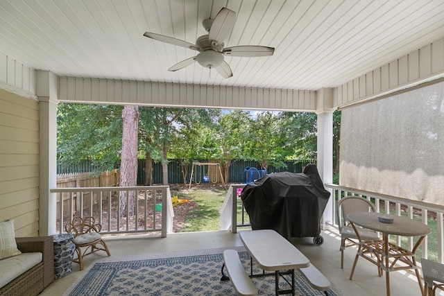 538 Orchard, Dothan, AL 36305 - sunroom / solarium featuring ceiling fan