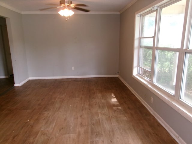 202 Cardinal Ln, Enterprise, AL 36330 - unfurnished room with crown molding, wood finished floors, and a ceiling fan