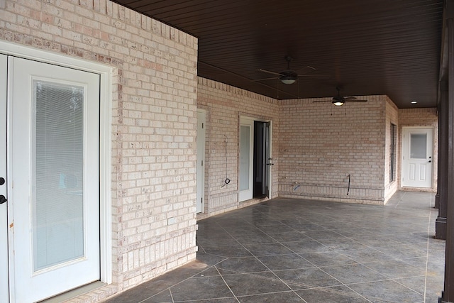 view of patio / terrace featuring a ceiling fan