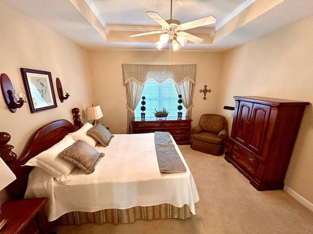 210 Petersburg Ct, Dothan, AL 36301 - bedroom with crown molding, light colored carpet, and a raised ceiling