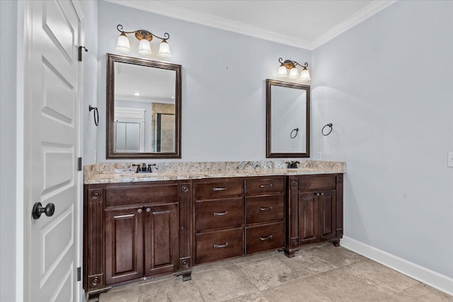 125 Hayley Dr, Enterprise, AL 36330 - full bath with double vanity and ornamental molding