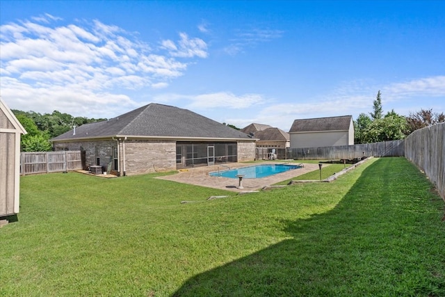 125 Hayley Dr, Enterprise, AL 36330 - view of swimming pool with a fenced backyard and a sunroom