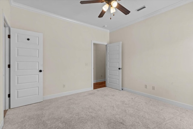 125 Hayley Dr, Enterprise, AL 36330 - carpeted empty room with ornamental molding and ceiling fan