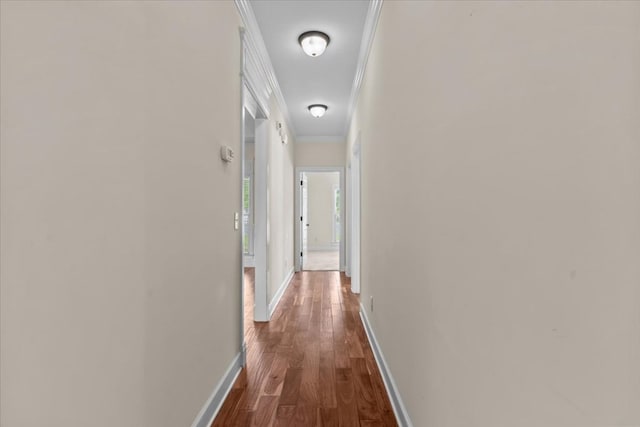 125 Hayley Dr, Enterprise, AL 36330 - hall with crown molding and dark wood-type flooring