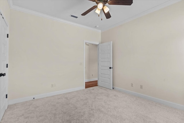 125 Hayley Dr, Enterprise, AL 36330 - carpeted spare room with ornamental molding and a ceiling fan