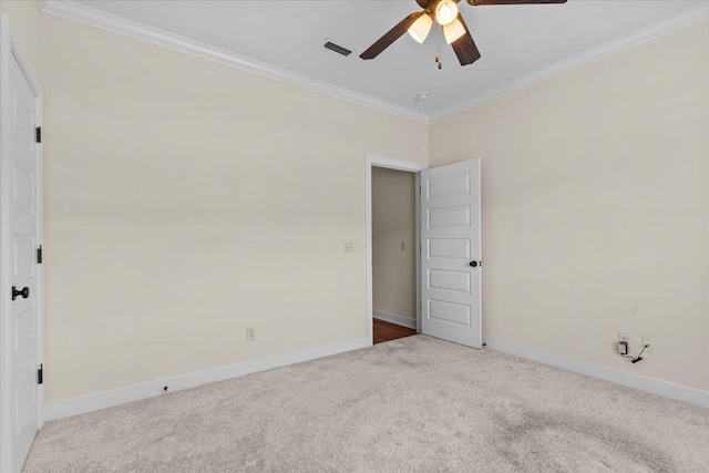 125 Hayley Dr, Enterprise, AL 36330 - carpeted spare room featuring a ceiling fan and ornamental molding