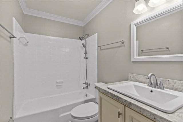 1401 Deese Rd, Ozark, AL 36360 - full bathroom with vanity, ornamental molding, and shower / washtub combination