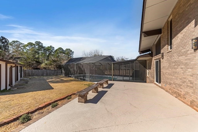 view of patio featuring a pool