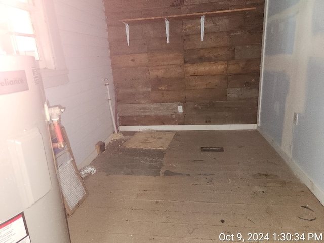 basement with water heater