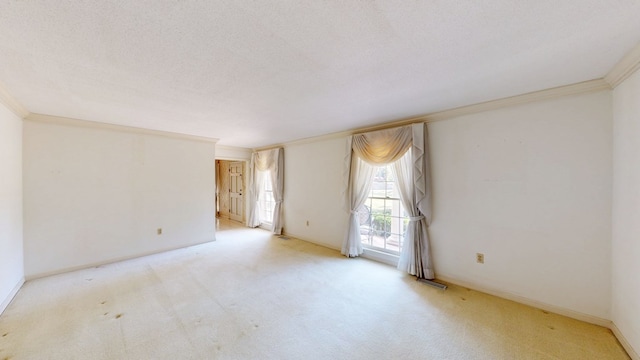 709 Rosemont Dr, Dothan, AL 36303 - unfurnished room with light carpet, a textured ceiling, crown molding, and baseboards