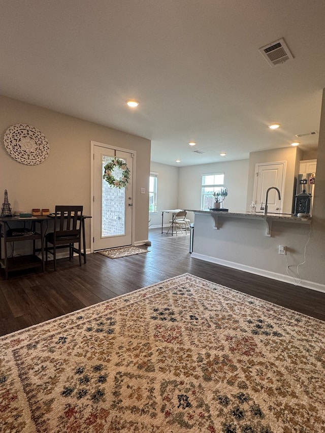 330 Gritney, Daleville, AL 36322 - foyer entrance with dark wood-type flooring and recessed lighting