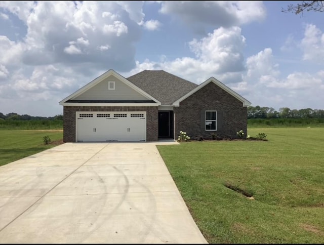 330 Gritney, Daleville, AL 36322 - craftsman-style home with concrete driveway, brick siding, a front lawn, and a garage