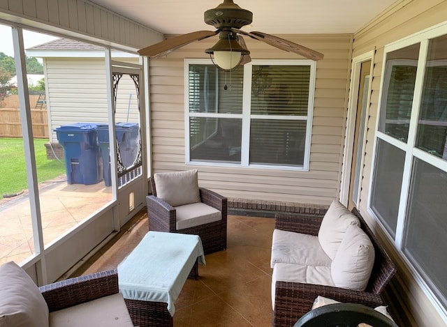 708 Sandstone Dr, Dothan, AL 36303 - sunroom / solarium featuring a ceiling fan and plenty of natural light