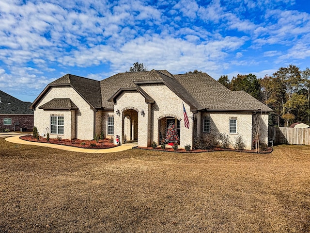 view of french country inspired facade