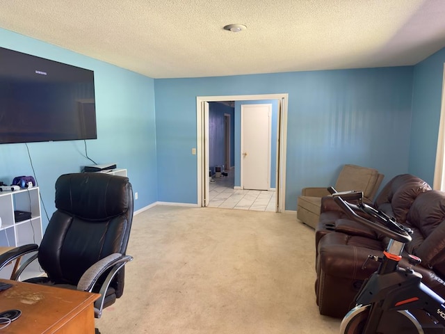 1303 Highland Dr, Elba, AL 36323 - office area featuring light colored carpet and a textured ceiling