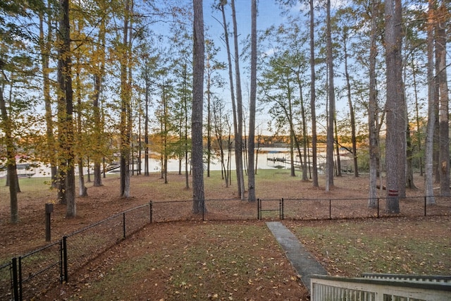 view of yard featuring a water view