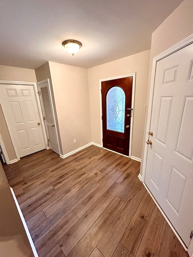 entrance foyer with hardwood / wood-style flooring