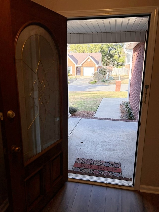 entryway featuring dark hardwood / wood-style flooring