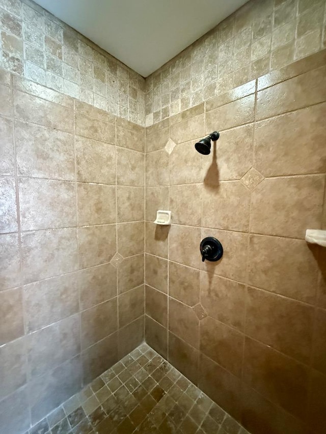 bathroom featuring a tile shower