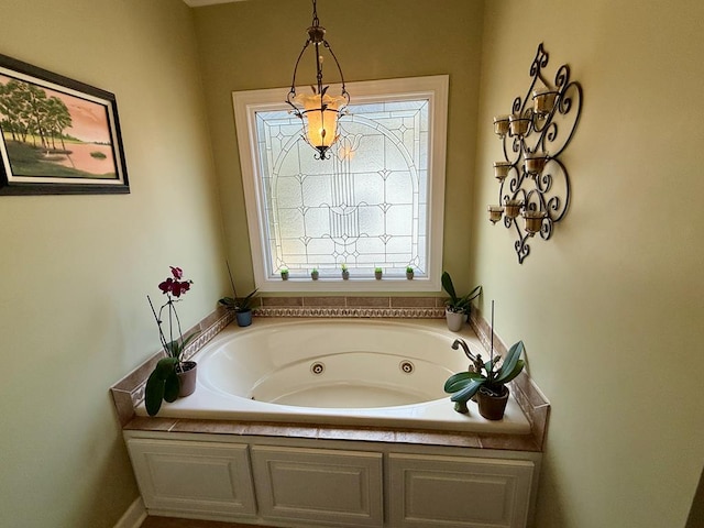 bathroom with a tub