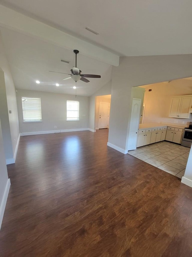 952 Easterling Mill Rd, Ariton, AL 36311 - unfurnished living room with wood finished floors, a ceiling fan, and recessed lighting