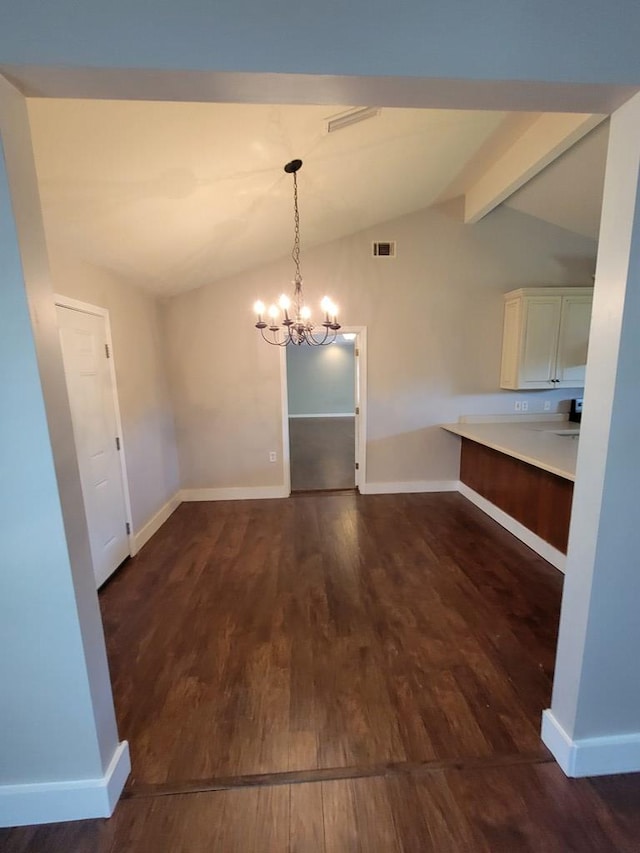 952 Easterling Mill Rd, Ariton, AL 36311 - unfurnished dining area featuring a chandelier and wood finished floors