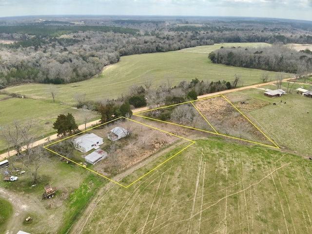 drone / aerial view with a rural view