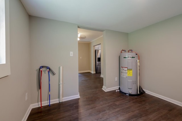 utility room with water heater