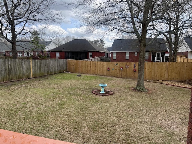 view of yard featuring fence private yard