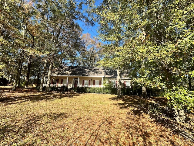 view of yard featuring a porch