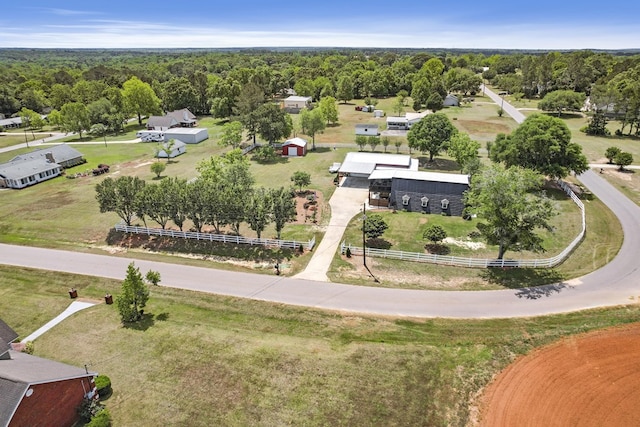 bird's eye view featuring a view of trees