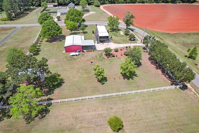 aerial view with a rural view